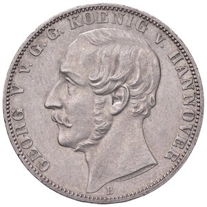 obverse: ESTERE - GERMANIA - HANNOVER - Giorgio V (1851-1866) - Tallero 1865 B Kr. 241  AG Anniversario Battaglia di Waterloo Segnetti al ciglio. SPL-FDC