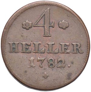 reverse: ESTERE - GERMANIA - HESSE CASSEL - Federico II (1760-1785) - 4 Heller 1782 Kr. 508  CU. BB