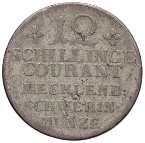 reverse: ESTERE - GERMANIA - MECKLEMBURG-SCHWERIN - Friedrich (1756-1785) - 12 Scellini 1774 Jaeger 7  AG. qBB