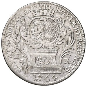 reverse: ESTERE - GERMANIA - NURNBERG - Città Libera  - 20 Kreuzer 1764   MI. MB-BB