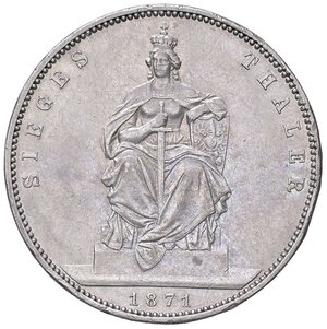 reverse: ESTERE - GERMANIA - PRUSSIA - Guglielmo I (1861-1888) - Tallero 1871 A - Vittoria sulla Francia Kr. 500  AG  Colpetto. BB+