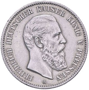 obverse: ESTERE - GERMANIA - PRUSSIA - Federico III (1888) - 2 Marchi 1888 A Kr. 510  AG. SPL/SPL+