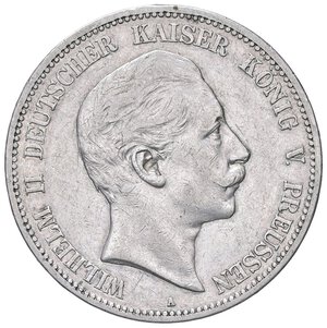 obverse: ESTERE - GERMANIA - PRUSSIA - Guglielmo II (1888-1918) - 5 Marchi 1903 A Kr. 523  AG. BB+