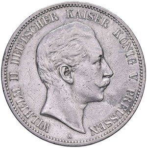 obverse: ESTERE - GERMANIA - PRUSSIA - Guglielmo II (1888-1918) - 5 Marchi 1907 A Kr. 523  AG  Tracce di pulitura. BB