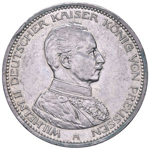 obverse: ESTERE - GERMANIA - PRUSSIA - Guglielmo II (1888-1918) - 5 Marchi 1914 A Kr. 536  AG. SPL+