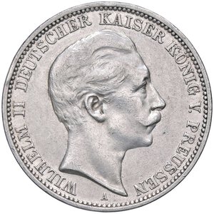 obverse: ESTERE - GERMANIA - PRUSSIA - Guglielmo II (1888-1918) - 3 Marchi 1909 A Kr. 527  AG. BB-SPL