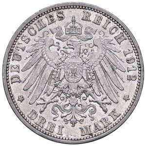 reverse: ESTERE - GERMANIA - PRUSSIA - Guglielmo II (1888-1918) - 3 Marchi 1912 A Kr. 527  AG. SPL+/qFDC