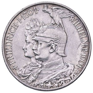 obverse: ESTERE - GERMANIA - PRUSSIA - Guglielmo II (1888-1918) - 2 Marchi 1901 - 200 Anni dei re di Prussia Kr. 525  AG. SPL/SPL+