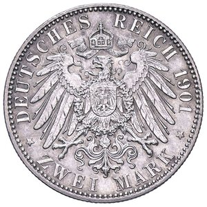 reverse: ESTERE - GERMANIA - PRUSSIA - Guglielmo II (1888-1918) - 2 Marchi 1901 - 200 Anni dei re di Prussia Kr. 525  AG. SPL/SPL+