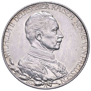 obverse: ESTERE - GERMANIA - PRUSSIA - Guglielmo II (1888-1918) - 2 Marchi 1913 A Kr. 533  AG 25° Anniversario del Regno. SPL+/qFDC