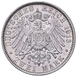 reverse: ESTERE - GERMANIA - PRUSSIA - Guglielmo II (1888-1918) - 2 Marchi 1913 A Kr. 533  AG 25° Anniversario del Regno. SPL+/qFDC