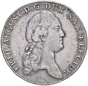 obverse: ESTERE - GERMANIA - SASSONIA - Federico Augusto III (1763-1806) - Tallero 1783 IEC Kr. 992.2  AG. BB+/qSPL