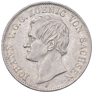 obverse: ESTERE - GERMANIA - SASSONIA - Johann (1854-1873) - Tallero 1856 F Kr. 1188  AG. SPL+/qFDC