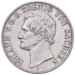 obverse: ESTERE - GERMANIA - SASSONIA - Johann (1854-1873) - Tallero 1867 B Kr. 1212  AG. BB+/qSPL