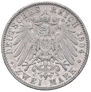 reverse: ESTERE - GERMANIA - SASSONIA - Giorgio (1902-1904) - 2 Marchi 1904 E Kr. 1257  AG. BB