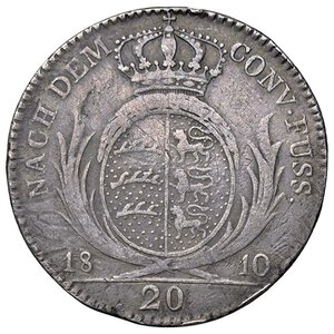 reverse: ESTERE - GERMANIA - WURTTEMBERG - Federico I (1806-1816) - 20 Kreuzer 1810 Kr. 510  AG. MB-BB