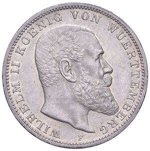 obverse: ESTERE - GERMANIA - WURTTEMBERG - Guglielmo II (1891-1918) - 3 Marchi 1914 F Kr. 635  AG  Colpetto. qFDC