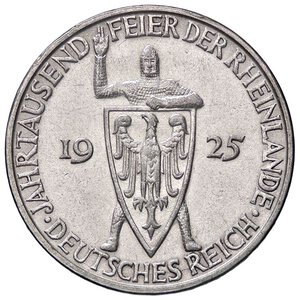 obverse: ESTERE - GERMANIA - Repubblica di Weimar (1919-1933) - 3 Marchi 1925 D Kr. 46  AG. BB+