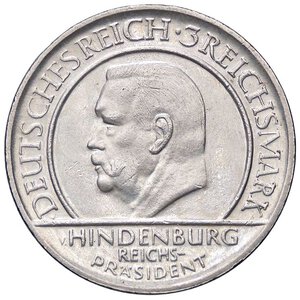 obverse: ESTERE - GERMANIA - Repubblica di Weimar (1919-1933) - 3 Marchi 1929 D - 10° Anniversario Repubblica di Weimar Kr. 63  AG. qSPL