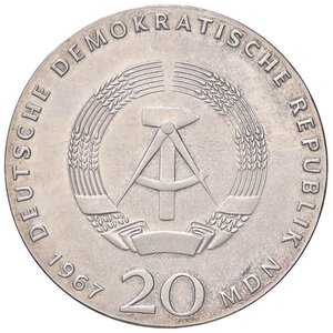 reverse: ESTERE - GERMANIA - Repubblica Democratica (1949-1990) - 20 Marchi 1967 - Humboldt Kr. 18.1 R AG. qFDC