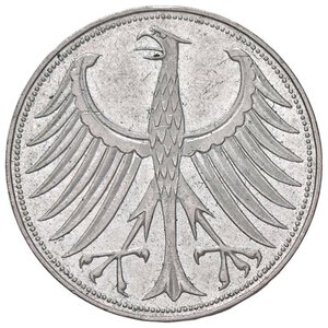 obverse: ESTERE - GERMANIA - Repubblica Federale (1949) - 5 Marchi 1958 F Kr. 112  AG. SPL