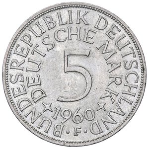 reverse: ESTERE - GERMANIA - Repubblica Federale (1949) - 5 Marchi 1960 F Kr. 112.1  AG. SPL+