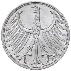 obverse: ESTERE - GERMANIA - Repubblica Federale (1949) - 5 Marchi 1966 G Kr. 112  AG. qFDC