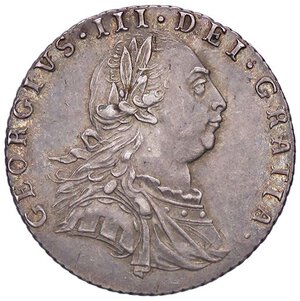 obverse: ESTERE - GRAN BRETAGNA - Giorgio III (1760-1820) - 6 Pence 1787 Kr. 606.1  AG Senza cuori nello stemma al R/. SPL