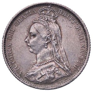 obverse: ESTERE - GRAN BRETAGNA - Vittoria (1837-1901) - 6 Pence 1887 Kr. 759; Spink 3928  AG  Patinata. SPL-FDC