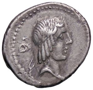 obverse: ROMANE REPUBBLICANE - CALPURNIA - L. Calpurnius Piso Frugi (90 a.C.) - Denario Cr. 340/1  (AG g. 4). bel BB