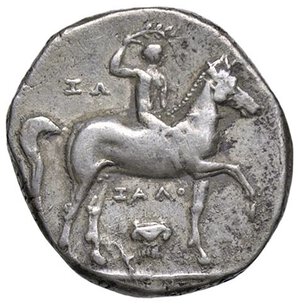 obverse: GRECHE - CALABRIA - Taranto  - Didracma S. Cop. 898  (AG g. 6,44). BB+