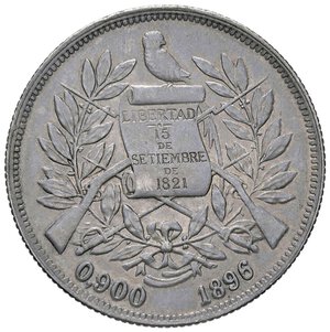 reverse: ESTERE - GUATEMALA - Repubblica  - Peso 1896 Kr. 210  AG. SPL