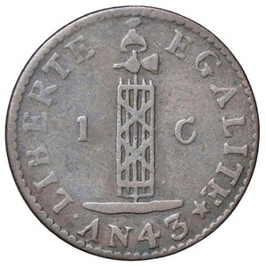 obverse: ESTERE - HAITI - Repubblica  - Centime 1846 AN 43 Kr. 24  CU. BB