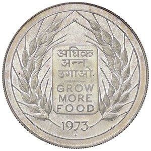 obverse: ESTERE - INDIA - Repubblica  - 20 Rupie 1973 Kr. 240  AG. qFDC