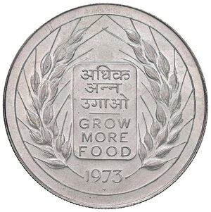 obverse: ESTERE - INDIA - Repubblica  - 20 Rupie 1973 Kr. 240  AG. qFDC