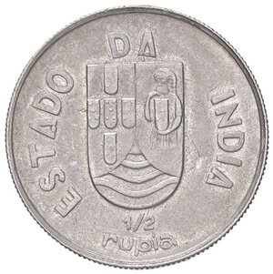 obverse: ESTERE - INDIA PORTOGHESE - Repubblica  - Mezza Rupia 1936 Kr. 23  AG. SPL