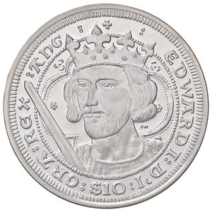 reverse: ESTERE - ISOLE VERGINI - Elisabetta II (1952-2022) - 10 Dollari 2007   AG  Qualche segnetto. FS