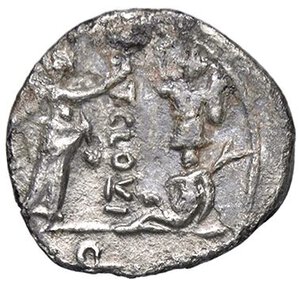 reverse: ROMANE REPUBBLICANE - CLOULIA - Ti. Cloulius (filius) (98 a.C.) - Quinario B. 2; Cr. 332/1a  (AG g. 1,67). BB