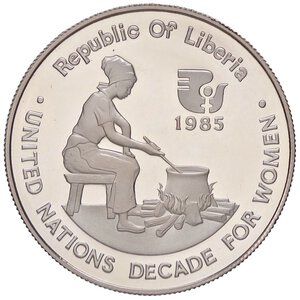 obverse: ESTERE - LIBERIA - Repubblica  - 10 Dollari 1985 Kr. 53  AG. FS