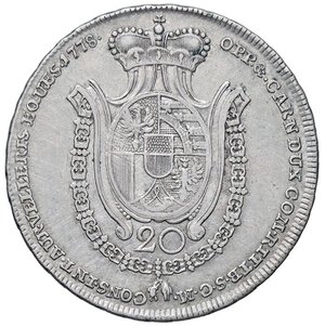 reverse: ESTERE - LIECHTENSTEIN - Franz Joseph I (1772-1781) - 20 Kreuzer 1778 Kr. 4  AG. qBB/BB+