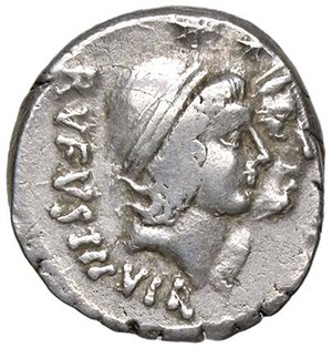 obverse: ROMANE REPUBBLICANE - CORDIA - Mn. Cordius Rufus (46 a.C.) - Denario B. 1; Cr. 463/1b  (AG g. 3,78). qBB