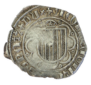 obverse: Federico IV D Aragona detto il semplice (1355-1377). Messina. Pierreale Ag gr. 3,23. Spahr, manca (cfr.7); DBS (D Andrea, Bonanno, Santone), manca (cfr.92). Inedito?. BB+