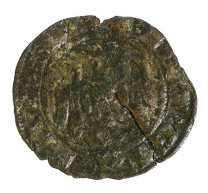 reverse: Pietro D Aragona e Costanza di Svevia (1282-1285). Messina. Doppio denaro Mi gr. 0,77. Spahr, 27; DBS (D Andrea, Bonanno, Santone), 12. Raro. BB