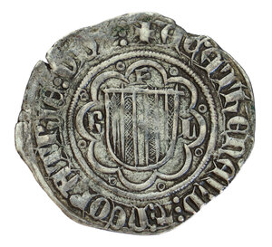 obverse: Federico IV D Aragona detto il semplice (1355-1377). Messina. Pierreale Ag gr. 3,15. Spahr, 180 var.; DBS (D Andrea, Bonanno, Santone), 164. Raro. BB+