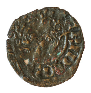 obverse: Federico IV D Aragona detto il semplice (1355-1377). 1376-1377. Messina o Sciacca. Denaro MI gr. 0,58. Spahr, 251; DBS (D Andrea, Bonanno, Santone), 229. Raro. BB+