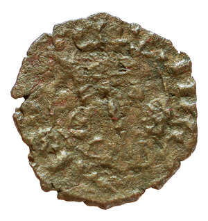 obverse: Federico IV D Aragona detto il semplice (1355-1377). 1376-1377. Messina o Sciacca. Denaro MI gr. 0,47. Spahr, 251; DBS (D Andrea, Bonanno, Santone), 229. Raro. BB