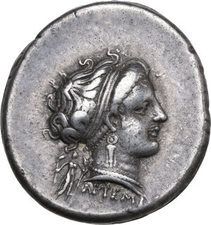 obverse: Central and Southern Campania, Neapolis. AR Didrachm, Artemi- magistrate, c. 300-275 BC