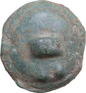 reverse: Northern Apulia, Luceria.  Heavy series. AE Cast Biunx, c. 225-217 BC