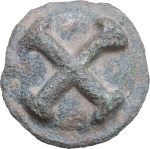 obverse: Northern Apulia, Luceria.  Light series.. AE Cast Quincunx, c. 217-212 BC