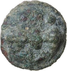 reverse: Northern Apulia, Luceria.  Light series.. AE Cast Quatrunx, c. 217-212 BC